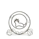 Tiny Paw Print in a Crescent Moon tattoo design idea