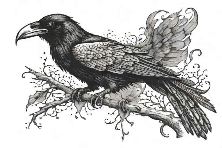 Raven Grim Reaper tattoo design idea
