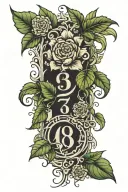 plant growing, vegetable, prime numbers tattoo design idea