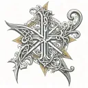 Chi Rho with filigree tattoo design idea