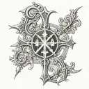 Chi Rho with filigree tattoo design idea