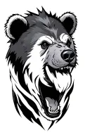 Calm and aggressive and dark and creepy bear tattoo design idea