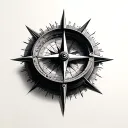 3d compass design tattoo design idea