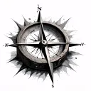 3d compass design tattoo design idea