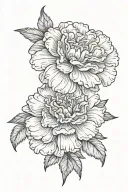 Carnation and Daisy flower tattoo design idea