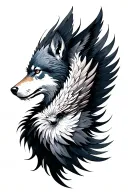 phoenix and wolf tattoo design idea