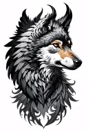 phoenix and wolf tattoo design idea
