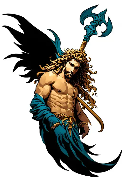 Greek God Poseidon tattoo design idea