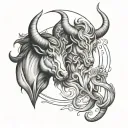 Gemini Taurus tattoo design idea