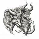 Gemini Taurus tattoo design idea