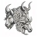 Gemini Taurus tattoo design idea