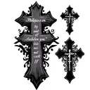 3 crosses with bible verse Philippians 4:13 tattoo design idea