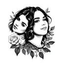 design a small tattoo to match with me my twin sister and my mom. it can be minimalist, symbolic, a small sentence, and  tattoo design idea