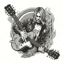kurt cobain playing the guitar tattoo design idea