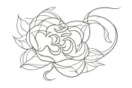 om with negative space tattoo design idea