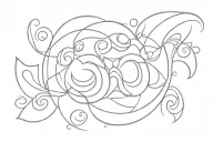 om with negative space tattoo design idea