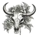 steer skull tattoo design idea