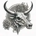 steer skull tattoo design idea