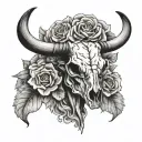 steer skull tattoo design idea