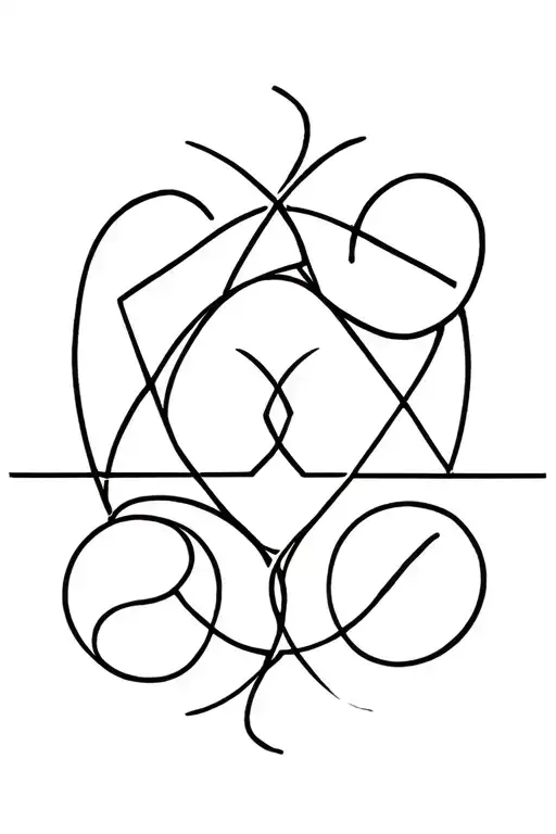 four basic element alchemy symbols intertwined tattoo design idea