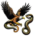 eagle fighting a snake tattoo design idea
