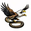eagle fighting a snake tattoo design idea