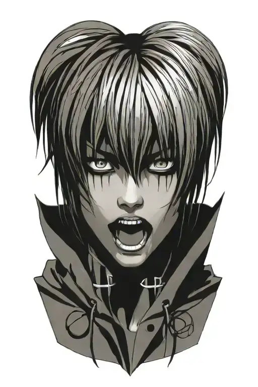 misa death note face tattoo design idea