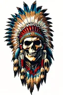 native Indian ghost rider tattoo design idea