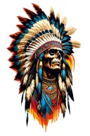 native Indian ghost rider tattoo design idea