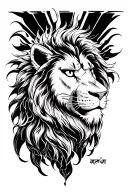  one piece anime and the lion is king by his own self in sanskrit tattoo design idea