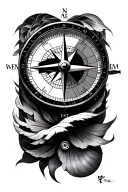 compass japanese tattoo design idea