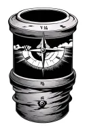 compass japanese tattoo design idea