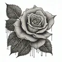 rain and a rose tattoo design idea