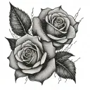 rain and a rose tattoo design idea