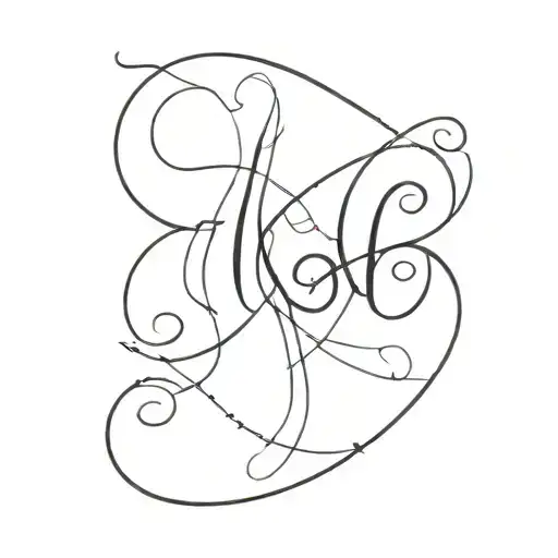 L M O S N letter together tattoo design idea