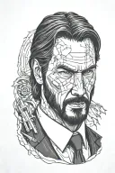 John Wick standing tattoo design idea