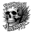 "Strength through Adversity" skull tattoo design idea