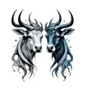 Combined Taurus And Aquarius tattoo design idea