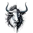 Combined Taurus And Aquarius tattoo design idea