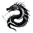  tiny Aquarius constellation with a dragon’s head or tail wrapping around it tattoo design idea