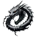  tiny Aquarius constellation with a dragon’s head or tail wrapping around it tattoo design idea