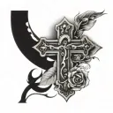 Everything happens for a reason cross tattoo design idea