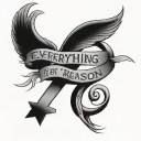 Everything happens for a reason cross tattoo design idea