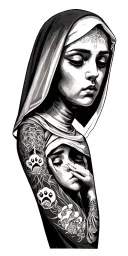 Sonder- vertical left tricepSee hear speak no evil w nuns w tats-forearm leftMylo paw print n name-neck?Faceless w ma tattoo design idea