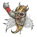 ### Tattoo Concept: A Strong and Masculine Tear  #### 1. **Overall Design** - **Bold Ripped Skin Effect**: The tattoo sh tattoo design idea