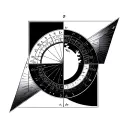 sundial half circle shape geometric design incorporating tattoo design idea