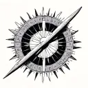 sundial half circle shape geometric design incorporating tattoo design idea