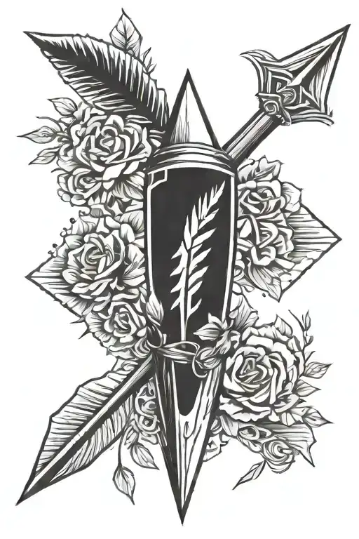 arrow with a quiver tattoo design idea