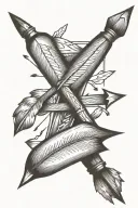 arrows next to an empty quiver tattoo design idea