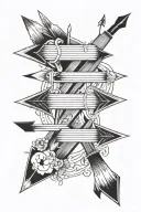 arrows next to an empty quiver tattoo design idea